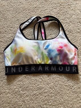 Under Armour White Multicolor Tie-Dye Racerback bra